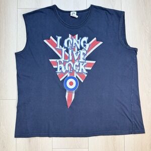 VTG Y2K Long Live Rock Tank Top Mens 4XL Black Graphic Sleeveless Cotton Canada